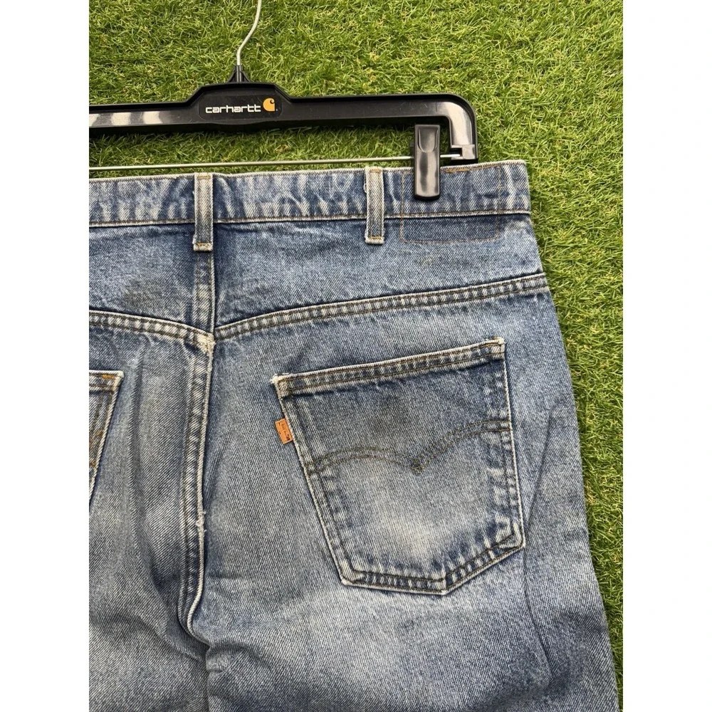 Vintage Levis 505 Jeans Mens 34x30 Made in USA Straight Leg Workwear Orange Tab